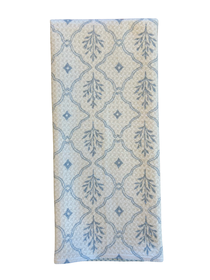 Slate Blue Trellis & Slate Blue Stripe (reversible)