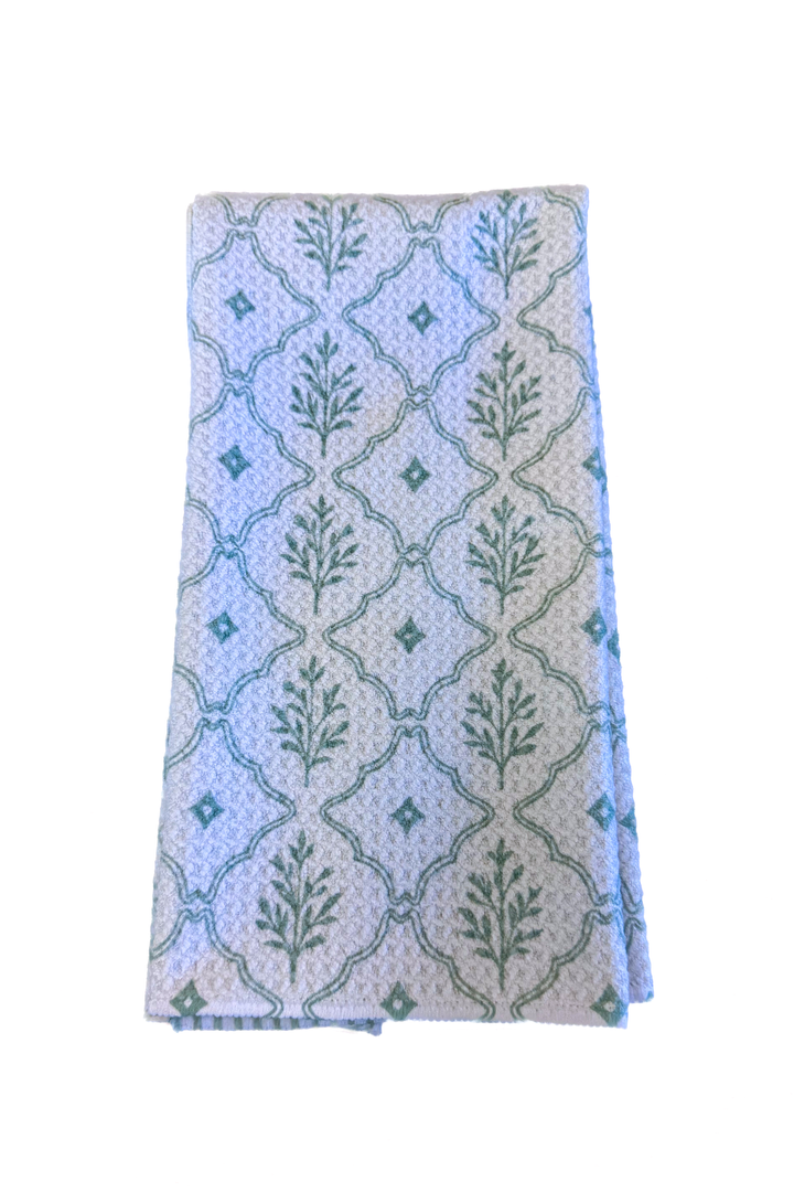 Sagewood Trellis & Sagewood Stripe (reversible)