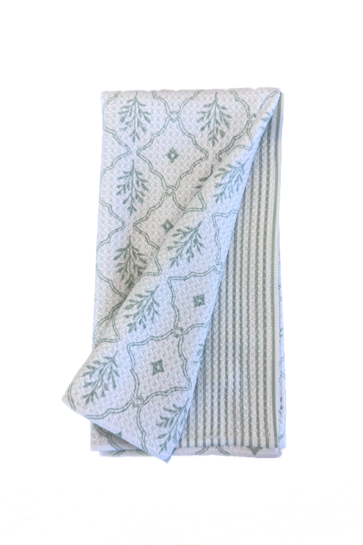 Sagewood Trellis & Sagewood Stripe (reversible)
